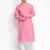 Pink Cotton plain Straight men kurta With Churidar