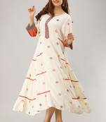 Off-White Colored Rayon Crepe Designer Kurta