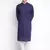 Deep Blue Cotton Chikankari Pattern Straight men kurta With Churidar