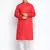 Tomato red Cotton plain Straight men kurta With Churidar