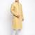 Deep Beige Cotton plain Straight men kurta With Churidar
