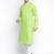 Light Green Cotton plain Straight men kurta With Churidar