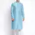 Maya Blue Art Silk plain Straight men kurta With Churidar