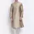 Khaki Art Silk plain Straight men kurta With Churidar