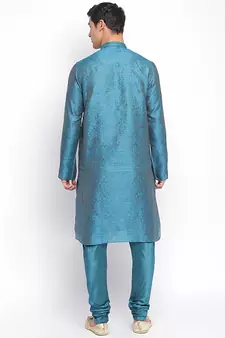 Firozi Art Silk Woven Straight men kurta With Churidar
