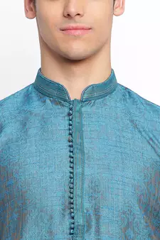 Firozi Art Silk Woven Straight men kurta With Churidar