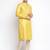 Yellow Art Silk Woven Straight men kurta With Churidar