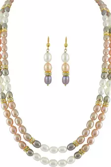 Multicolor pearl necklaces
