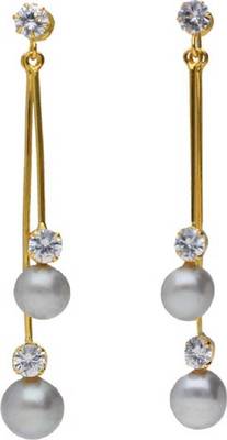 Grey pearl earrings 1