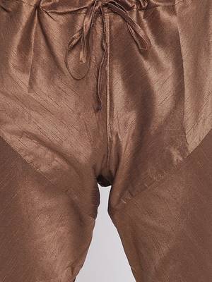 Peach Art Silk Woven Straight men kurta With Churidar 6
