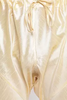 Gold Art Silk Woven Straight men kurta With Churidar