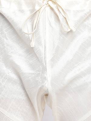 Cream Art Silk plain Straight men kurta With Churidar 6