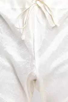 Cream Art Silk plain Straight men kurta With Churidar