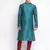 Deep Green Art Silk plain Straight men kurta With Churidar