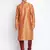 Fawn Art Silk plain Straight men kurta With Churidar