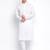 White Cotton plain Straight men kurta With Churidar