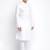 White Cotton plain Straight men kurta With Churidar