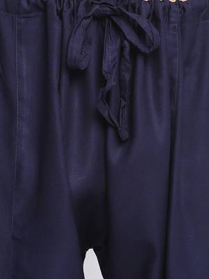 Deep Blue Cotton plain Pathani Set 6