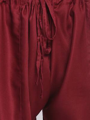 Maroon Cotton plain Pathani Set 6