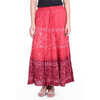 Red printed cotton skirts 1