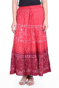 Red printed cotton skirts