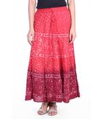 Red printed cotton skirts