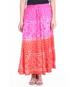 Pink printed cotton skirts