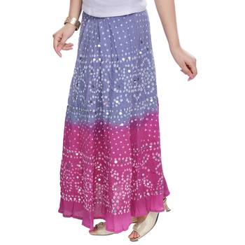 Grey printed cotton skirts 3