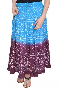 Turquoise printed cotton skirts