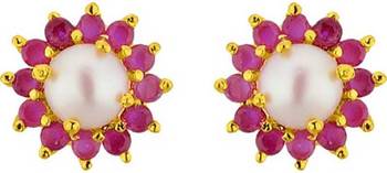 Pink pearl earrings 1