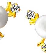 White pearl earrings