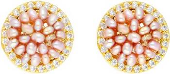 Pink pearl earrings 1