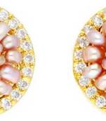 Pink pearl earrings