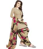 Beige Floral Printed readymade Salwar Kameez With Dupatta
