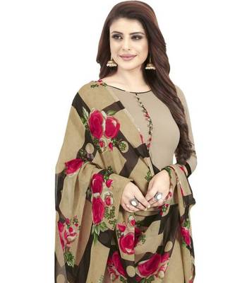 Beige Floral Printed readymade Salwar Kameez With Dupatta 2