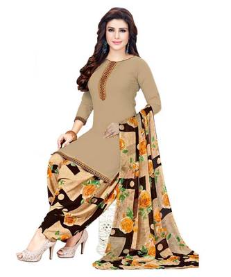 Beige Floral Printed readymade Salwar Kameez With Dupatta 1