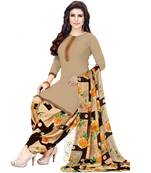 Beige Floral Printed readymade Salwar Kameez With Dupatta