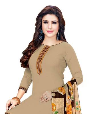 Beige Floral Printed readymade Salwar Kameez With Dupatta 2