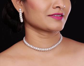 Natural Fresh Water Pearl  Choker Set From Hyderabad With Certificate of Authenticity 1