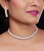 Natural Fresh Water Pearl  Choker Set From Hyderabad With Certificate of Authenticity