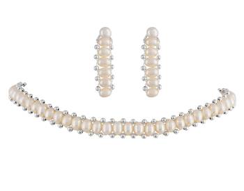 Natural Fresh Water Pearl  Choker Set From Hyderabad With Certificate of Authenticity 2