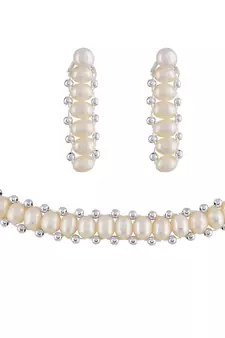 Natural Fresh Water Pearl  Choker Set From Hyderabad With Certificate of Authenticity