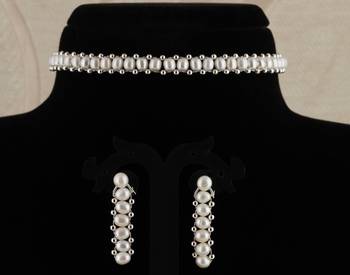 Natural Fresh Water Pearl  Choker Set From Hyderabad With Certificate of Authenticity 4