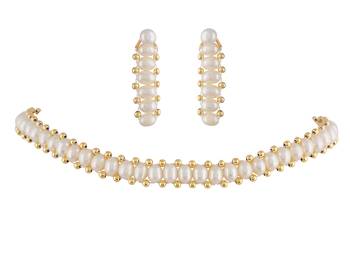 Natural Fresh Water Pearl  Choker Set From Hyderabad With Certificate of Authenticity 2