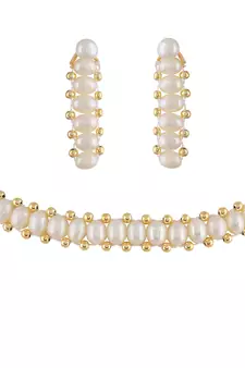 Natural Fresh Water Pearl  Choker Set From Hyderabad With Certificate of Authenticity