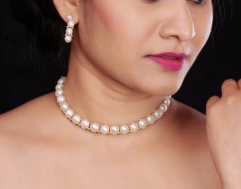 Natural Fresh Water Pearl  Choker Set From Hyderabad With Certificate of Authenticity 1
