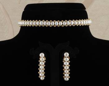 Natural Fresh Water Pearl  Choker Set From Hyderabad With Certificate of Authenticity 4