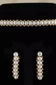 Natural Fresh Water Pearl  Choker Set From Hyderabad With Certificate of Authenticity