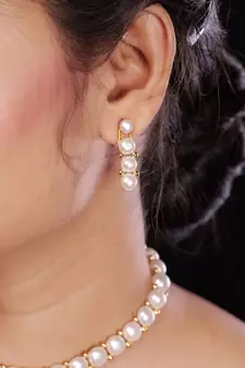 Natural Fresh Water Pearl  Choker Set From Hyderabad With Certificate of Authenticity