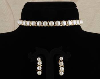 Natural Fresh Water Pearl  Choker Set From Hyderabad With Certificate of Authenticity 4
